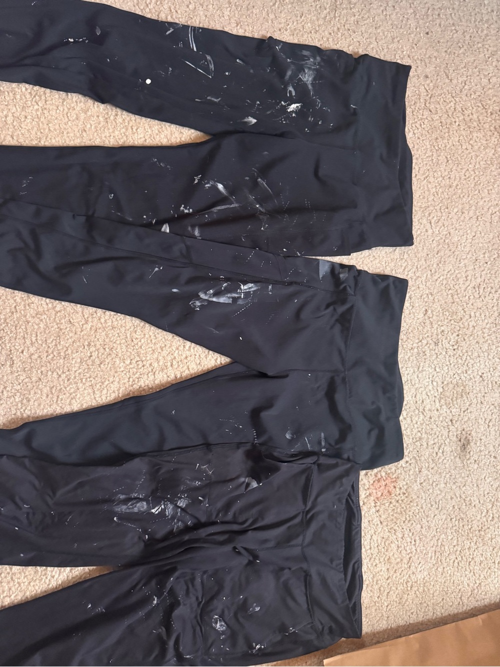 Black Leggings with White Paint Splatter Set of 3